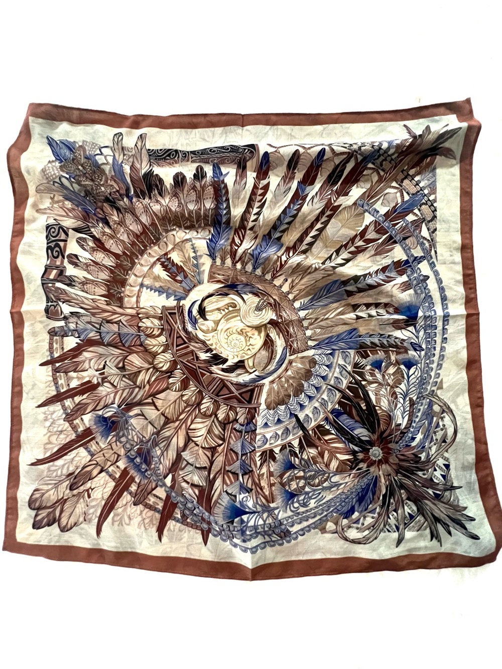 Rare Bird Brown Trim Floral Scarf